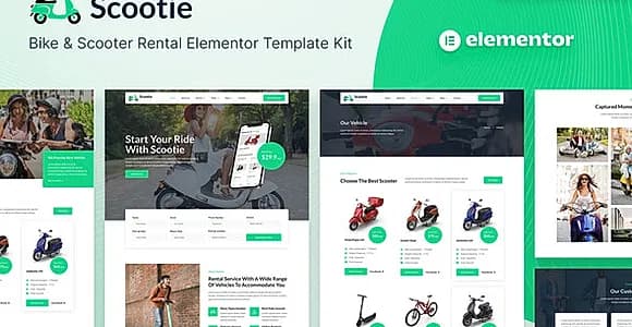 Scootie – Bike & Scooter Rental Elementor Template Kit