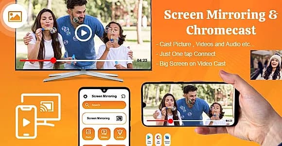 Screen Mirroring - Chromecast - Miracast - Cast to TV - Screen Cast Direct - Cast Android Device