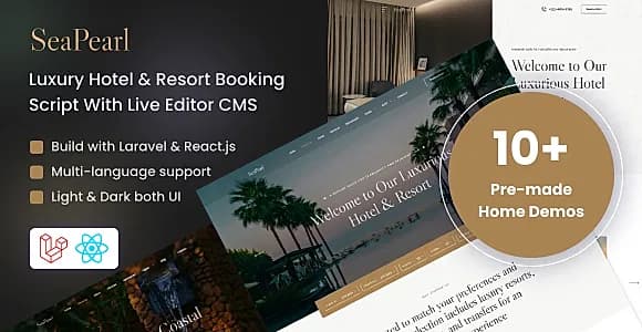 SeaPearl - Luxury Hotel & Resort Booking Script With Live Editor CMS
