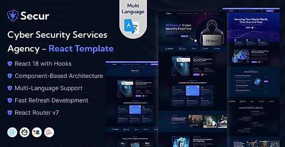 Secur - Cyber Security Services Agency React JS Template