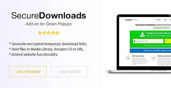 Secure Downloads - Green Popups Add-On