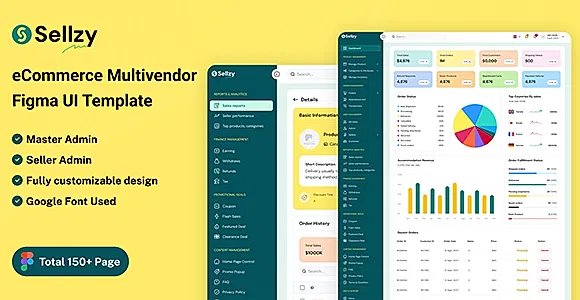 Sellzy - Multivendor eCommerce Dashboard Figma UI Template