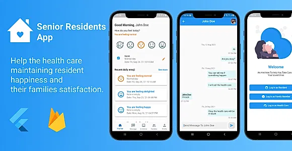 Senior Residents App - Flutter with Firebase
