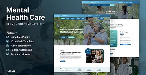 Serrenity - Mental Health Care Elementor Template Kit