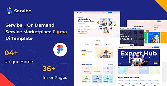 Servibe – On Demand Service Marketplace Figma Template