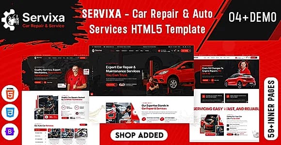 Servixa – Car Repair & Auto Services HTML5 Template