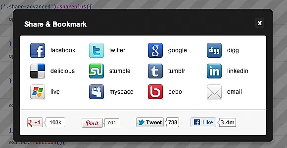 Share+ : The most awesome way to share your site