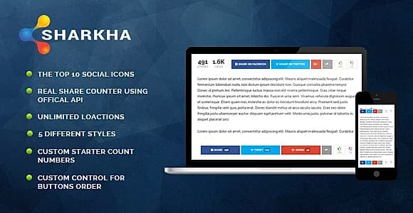 Sharkha - Social Share Counter, Views, Like System WordPress Plugin