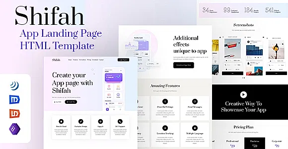 Shifah - One Page App Landing Page Template