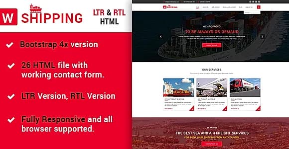W-Shipping -The Multipurpose Shipping, Cargo and Logistics HTML5 Template