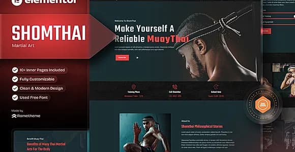 Shomthai - Martial Art Elementor Template Kit