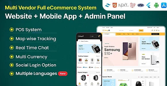 Shopo eCommerce - Multivendor eCommerce Flutter App with Admin Panel, Website & PWA