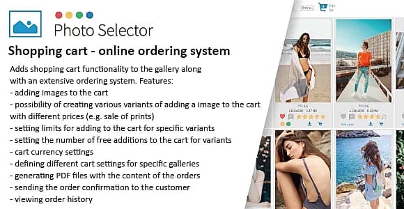 Shopping cart - online ordering system plugin for Photo Selector