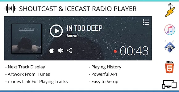 SHOUTcast & Icecast Radio Player with iTunes