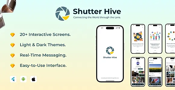 ShutterHive – A Complete Photo & Video Sharing Social App UI Kit In Flutter