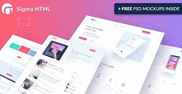 Sigma — App Landing Page HTML Template + Stylish Cost Calculator
