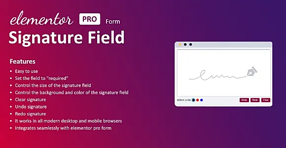 Signature Field for Elementor form