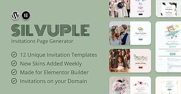 Silvuple - Elementor Online Invitation Maker WordPress Plugin
