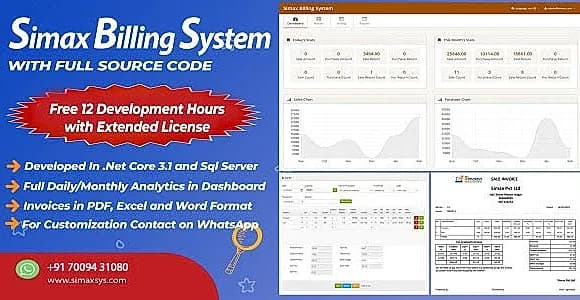 Simax GST and VAT Billing System in Dot Net Core