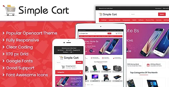 Simple Cart Responsive OpenCart