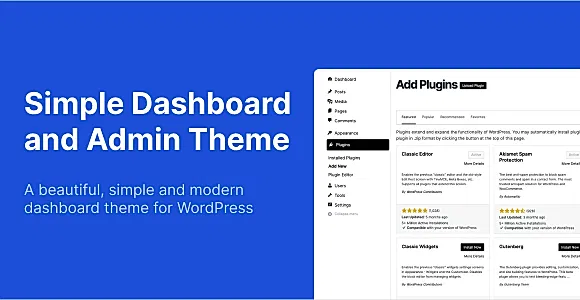 Simple Dashboard Theme WordPress Plugin