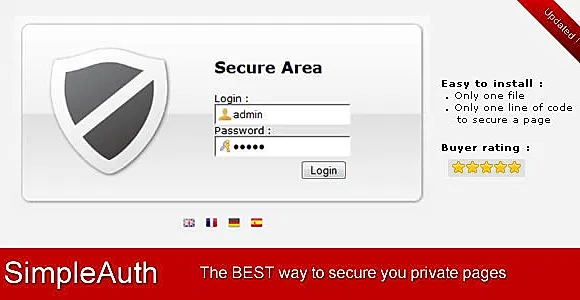 SimpleAuth : Very Simple Secure Login System