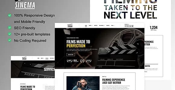 Sinema - Film Maker & Movie Studio Elementor Template Kit