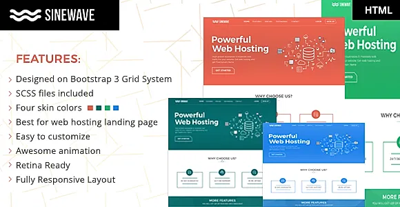 Sinewave - One Page Hosting Landing Page HTML Template