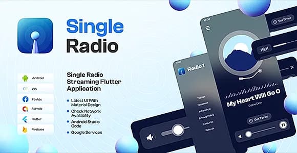 Single Radio Station- Flutter Full App