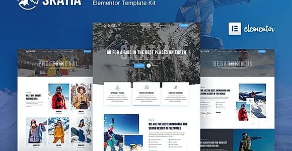 Skatia - Ski Resort & Snowboard Classes Elementor Template Kit