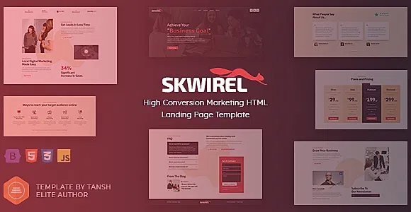 Skwirel - High Conversion Marketing HTML Landing Page Template