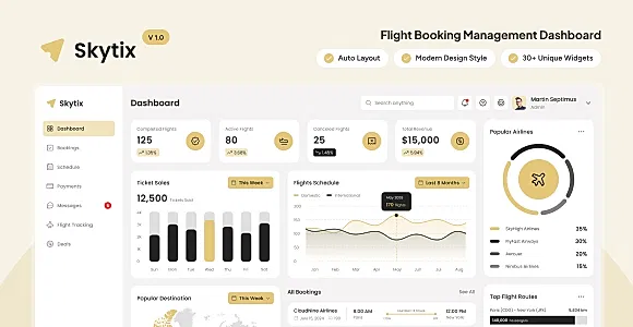 Skytix - Flight Booking Management Dashboard Figma Template
