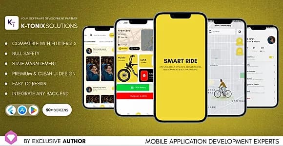 SmartRide | Modern E-Bike Tracker | Rider lifestyle | Flutter Ui