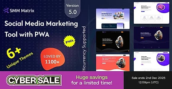 SMM Matrix - Social Media Marketing Panel with PWA