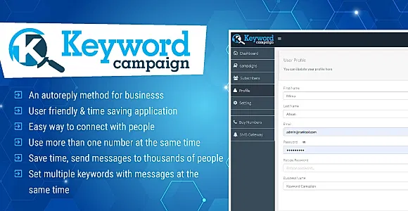 SMS Keywords Campaign Web Application Php Script