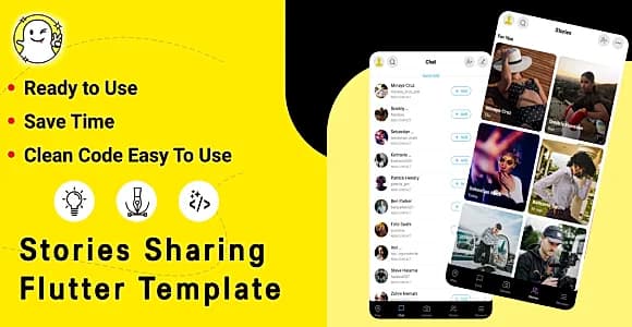 Snapchat Clone Stories Sharing Fultter Template