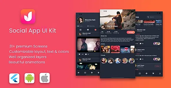 Social App Android App Template + iOS App Template | Flutter | Social App Flutter