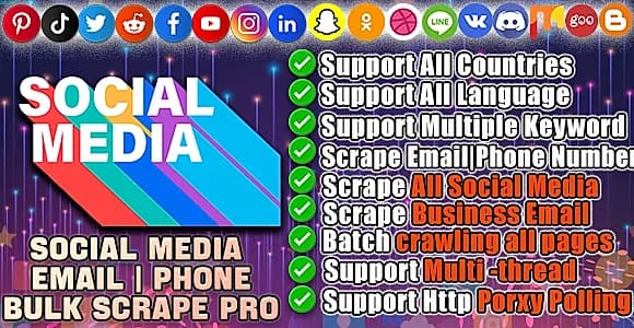 Social Media Emails|Phones|Any Bulk Scrape & Extractor