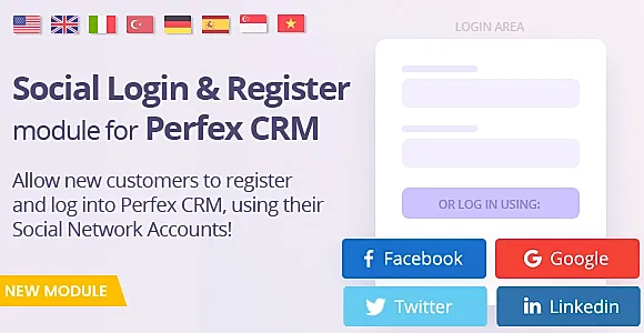 Social Media Login module for Perfex - Register and Log-in using social networks