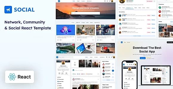 Social - Network & Community React Template