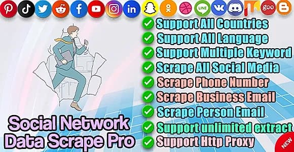 Social Network Data Bulk Scrape & Extractor
