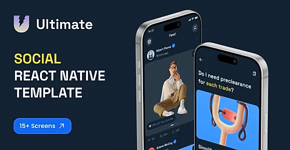 Social UI Pack – Dark Mode Screens for React Native (CLI + Expo)