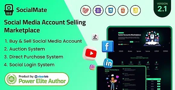 SocialMate - Social Media Account Selling Marketplace