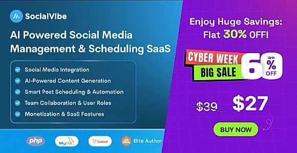 SocialVibe - AI-Powered Social Media Management & Scheduling SaaS