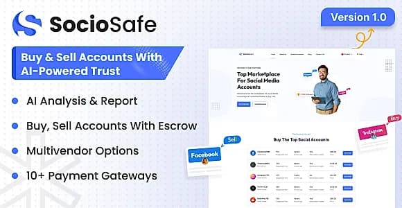 SocioSafe - Buy & Sell Accounts With AI-Powered Trust