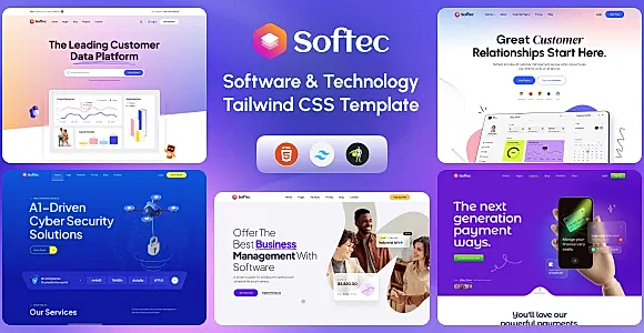 Softec | SaaS, Software & Technology Tailwind Template