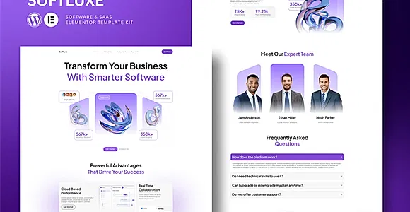 Softluxe - Software & Saas Elementor Template Kit
