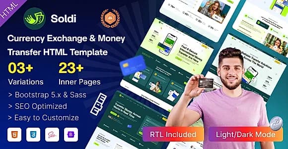 Soldi – Currency Exchange & Money Transfer HTML Template
