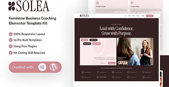 Solea - Feminime Business Coaching Elementor Template Kit