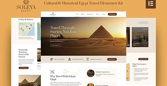 Soleya - Cultural & Historical Egypt Travel Elementor Pro Template Kit